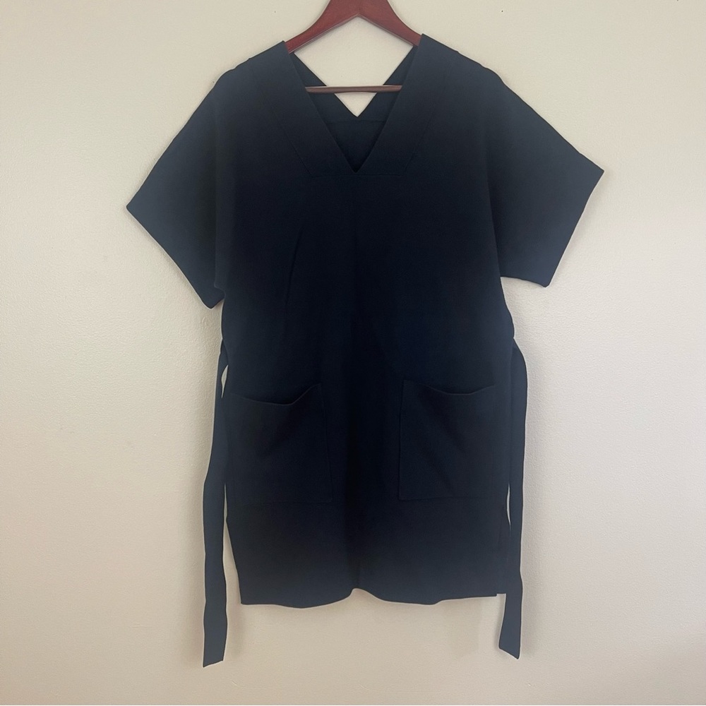 Women’s Oyun Studio Navy Blue Set Wrap Top & Pants Small Oversized Relaxed Fit